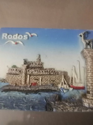 Souvenir from Rhodes harbor new, made of clay
