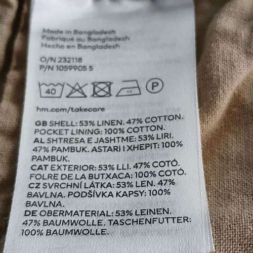 H&M men's bermuda shorts XXL new, beige, linen-cotton blend