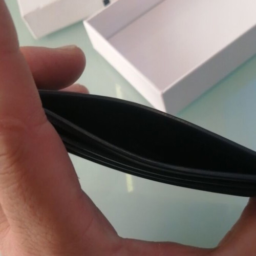 Lacoste card holder new, black leather with 6 card slots