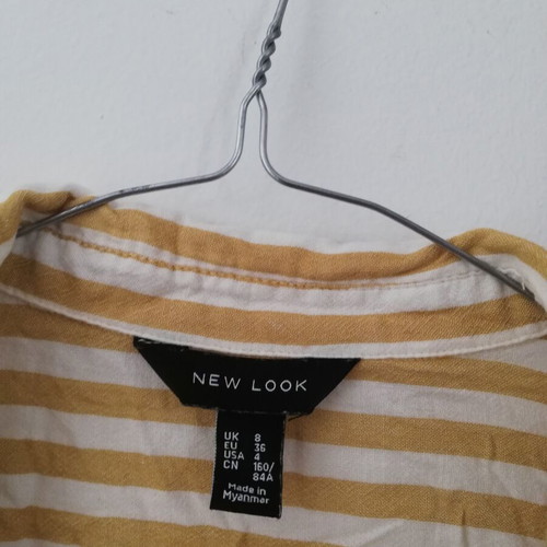 New Look yellow striped shirt like new, size 36, viscose and cotton