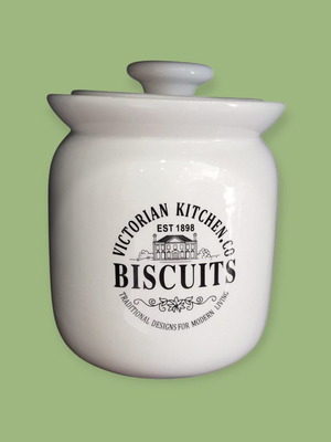 Porcelain Biscuit Jar White 16x16x21cm new