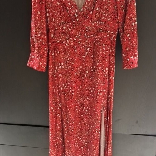 Zara animal print dress 100% viscose like new, red
