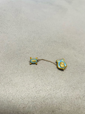Vintage Greek enamel pin 1940s with enamel, like new