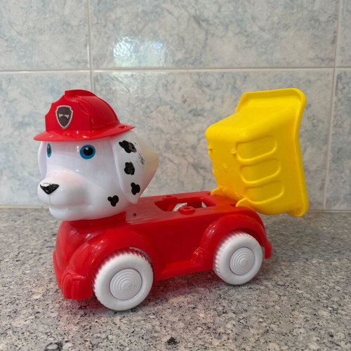 Plastic Toy Firefighter Dog Truck used for kids