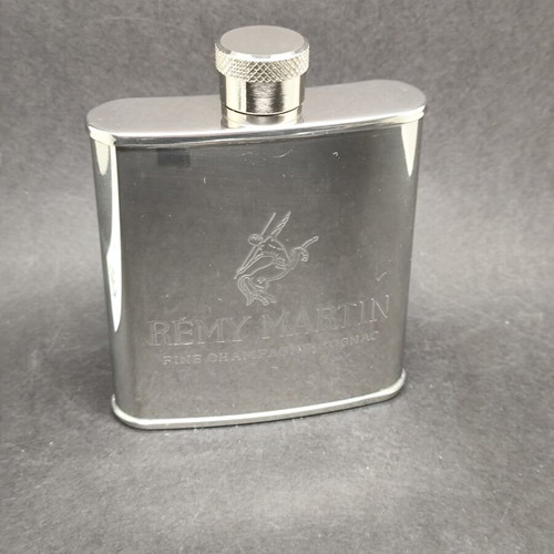 Remy Martin metal flask used, rare collectible, small size