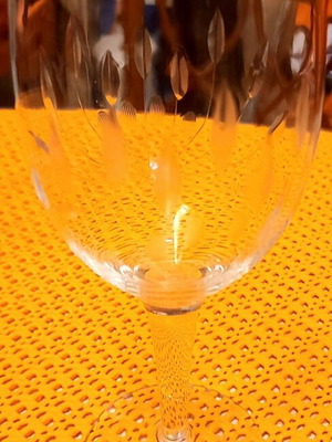 Crystal wine glasses with engraving, set of 4, like new