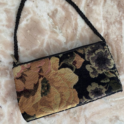 Vintage shoulder bag used with embroidered designs and beads