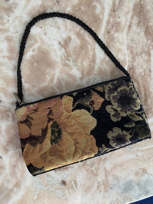 Vintage shoulder bag used with embroidered designs and beads