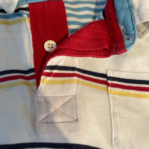 Tu Boys' Striped Polo Shirt Used, Size 7 Years