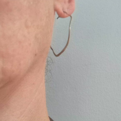 Handmade silver 925 hoop earrings organic design like new
