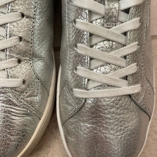 Michael Kors Keating Lace Up Silver Athletic Shoes like new size 39