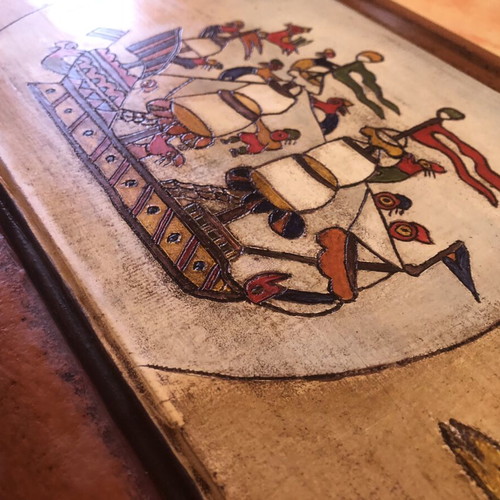 Handcrafted "Ta Ellinakia" Pyrography Wall Art traditional Greek folk art on wood like new