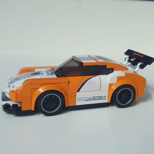 Lego 75912 Porsche 911 GT Finish Line used orange car