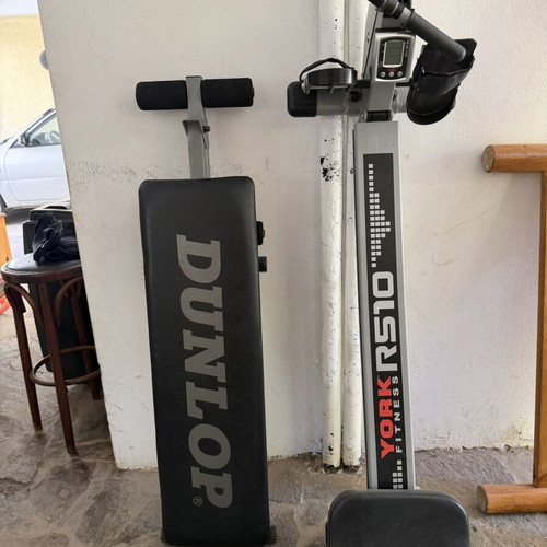 York rowing machine and incline bench used, good condition
