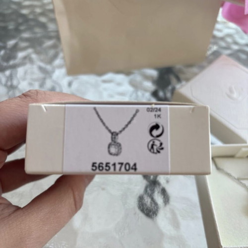 Swarovski Birthstone Pendant Square Cut April White necklace