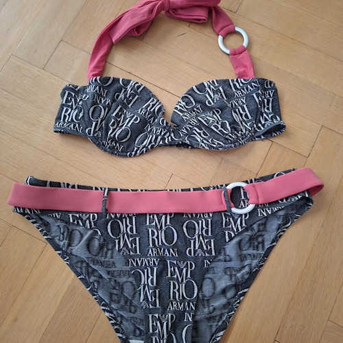 Emporio Armani Vintage Bikini Set like new, all-over logo print, 2008