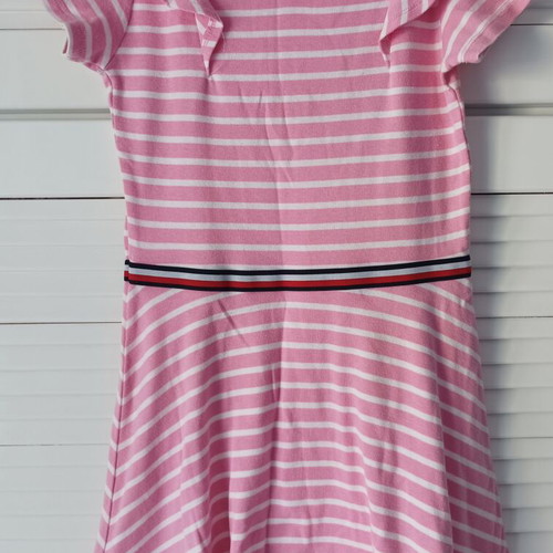 Tommy Hilfiger cotton dress for girl 12-14 years like new, white and pink
