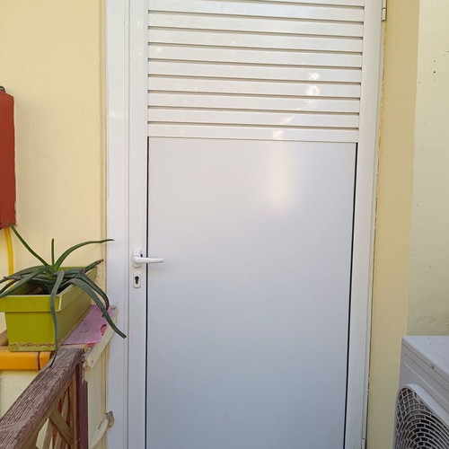 Aluminum exterior storage door like new