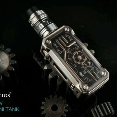 Tesla Punk 85W mod used with steampunk design and dark silver patina