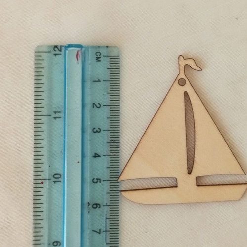 Wooden sailboat charms set of 10 for crafts and good luck