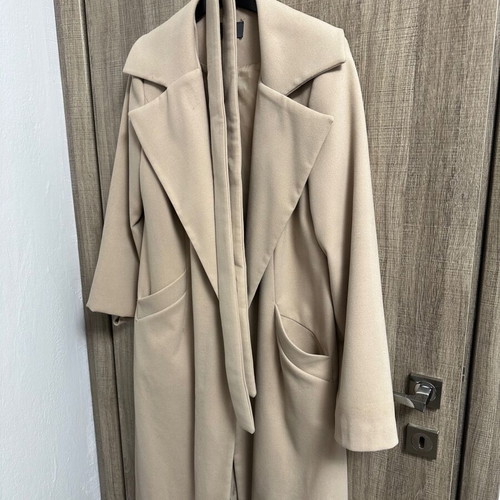 Coat like new nude beige with belt, size M