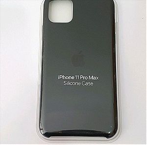 Apple iPhone 11 Pro Max Γνήσια Μαύρη Θήκη Σιλικόνης