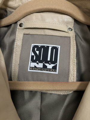 Women's leather jacket, beige, soft leather