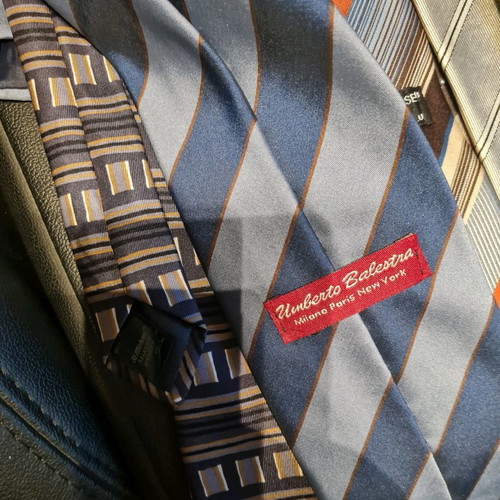 Striped ties used, pack of 12, including Cerruti and U. Balestra