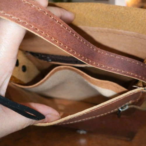 Shoulder Bag Brown New Genuine Leather