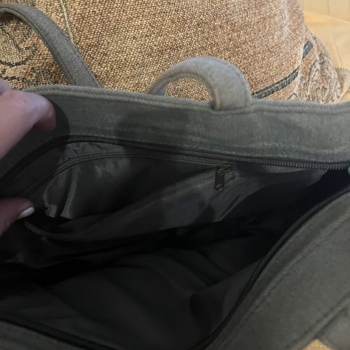 Denim bag with fringes like new, gray handbag