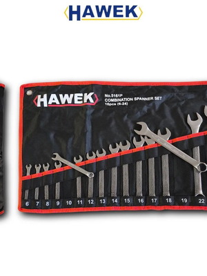 Hawek combination spanner set new, 16 pieces (6-24 mm)