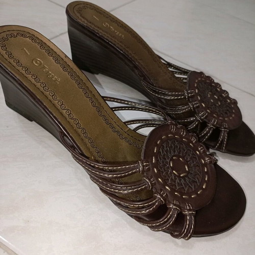 Italian leather mules brown like new, size 37