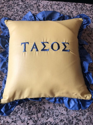 Pillow new with filling and zipper approx. 40x40cm, Tasos