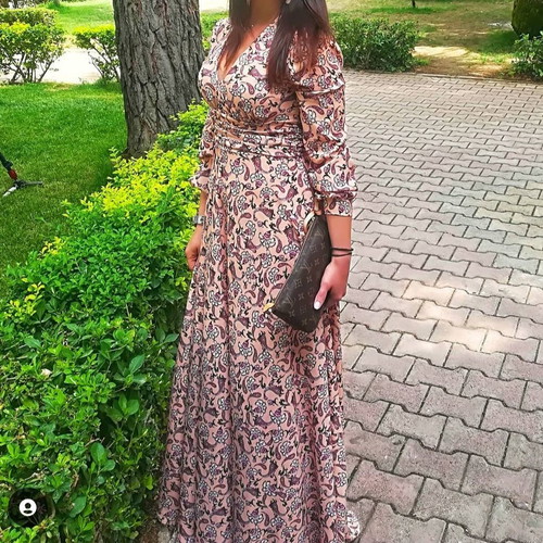 Diamond creations dress used, maxi with burrow pattern, size S