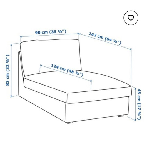 IKEA Kivik Sezlong in Grey, New