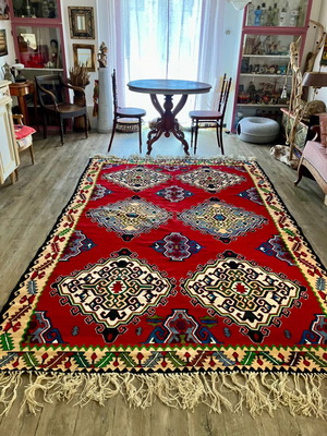 Wool handmade kilim like new with vivid colors 300x200cm