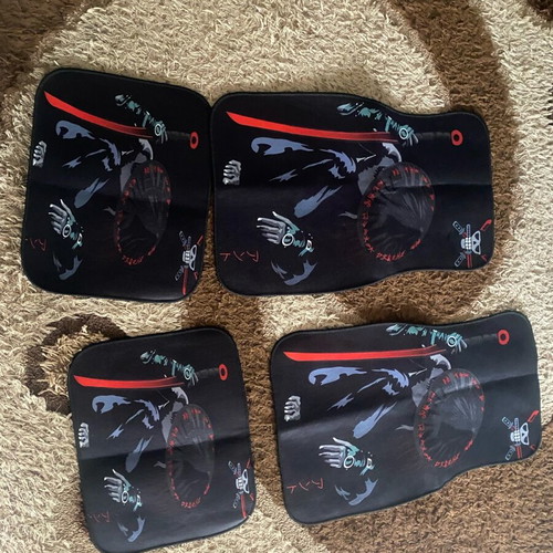 Car mats new, pack of 4 with samurai design