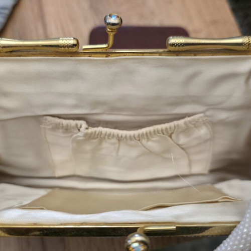Vintage Ivory Beaded Clutch Handbag new, ideal for bride