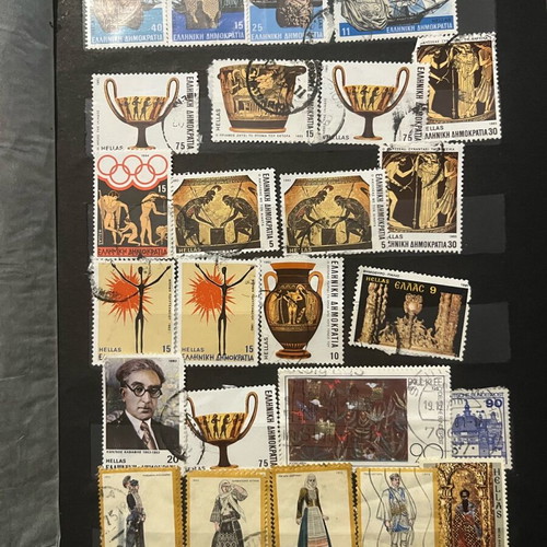 Stamps used Greek and foreign, album pack