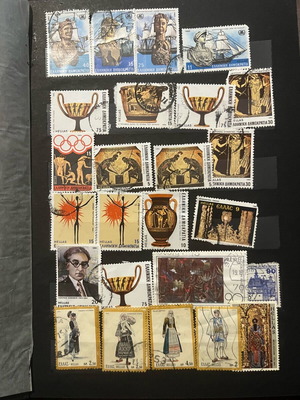 Stamps used Greek and foreign, album pack