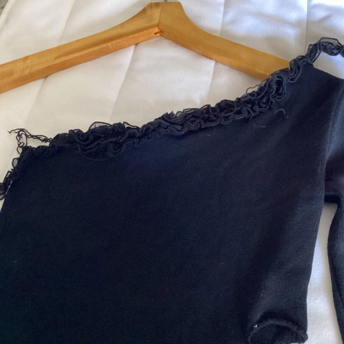 Stenia asymmetrical knit sweater with one shoulder and cutouts, like new