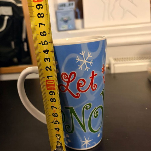 Large Christmas mug "Let it Snow" with snowman