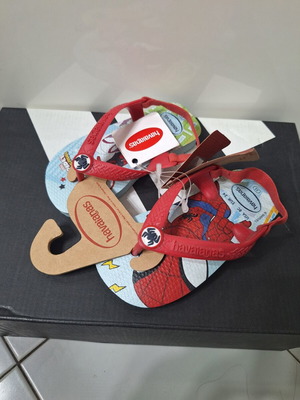 Havaianas παιδικές παντόφλες Spiderman καινούργιες, νούμερο 22, μπλε και κόκκινο