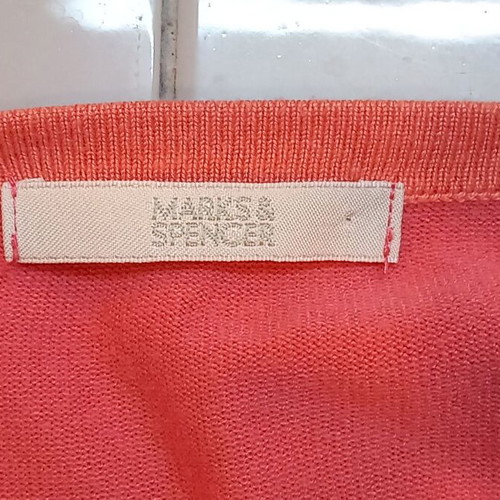 Marks & Spencer cardigan used, red with embroidery, size 20