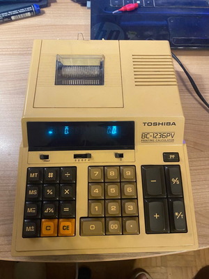 Japanese Toshiba BC-1236PV printing calculator used for parts
