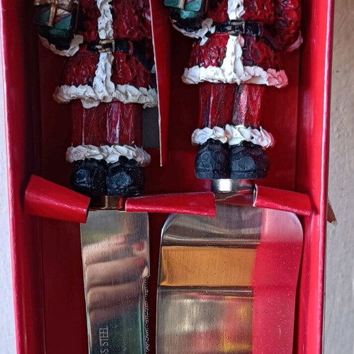 Christmas knife and spatula set vintage stainless steel new