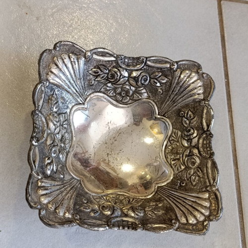 Silver-plated bowl vintage, used, 15x15 cm