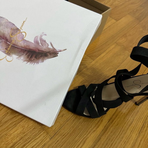 Jessica Simpson sandals used, size 40, black with unique design