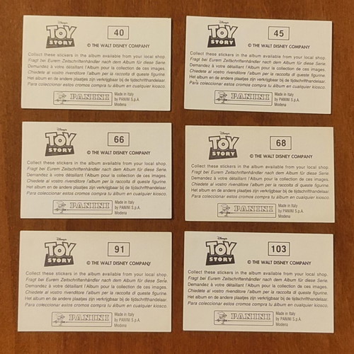 Toy Story Stickers set of 6 Panini like new