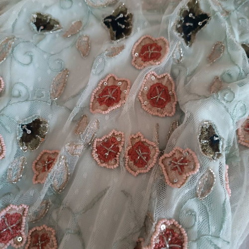 Fairy dress polka dot with tulle and embroidered details, like new, size S